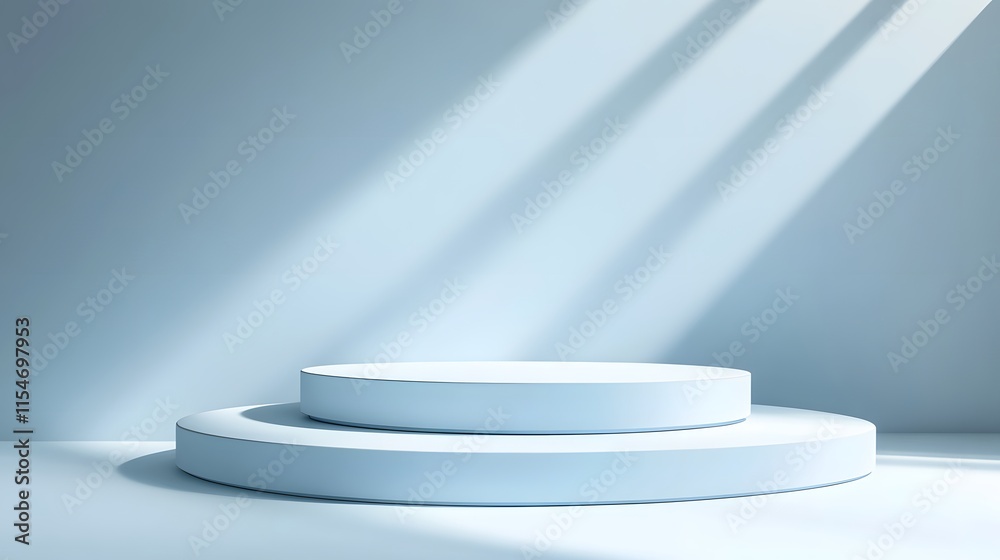 A podium with a clean, glossy finish, set against a soft-colored background A podium with a clean, glossy finish, set against a soft-colored background