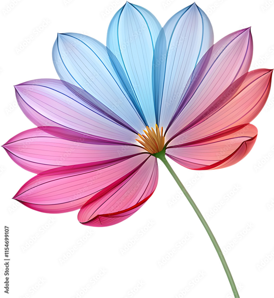 Naklejka premium Elegant Cosmos flower icon clipart for creative projects and unique designs.