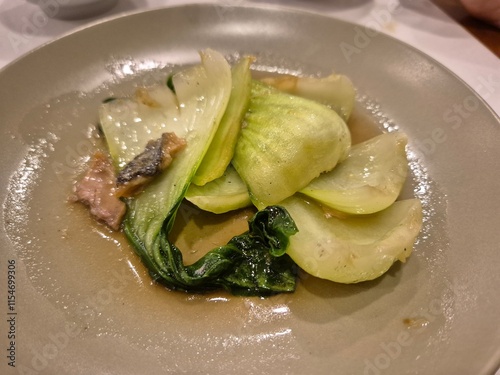 Traditional stirred and fried vegetable menu serving on the plate. Famous easy digestion menu for patient.