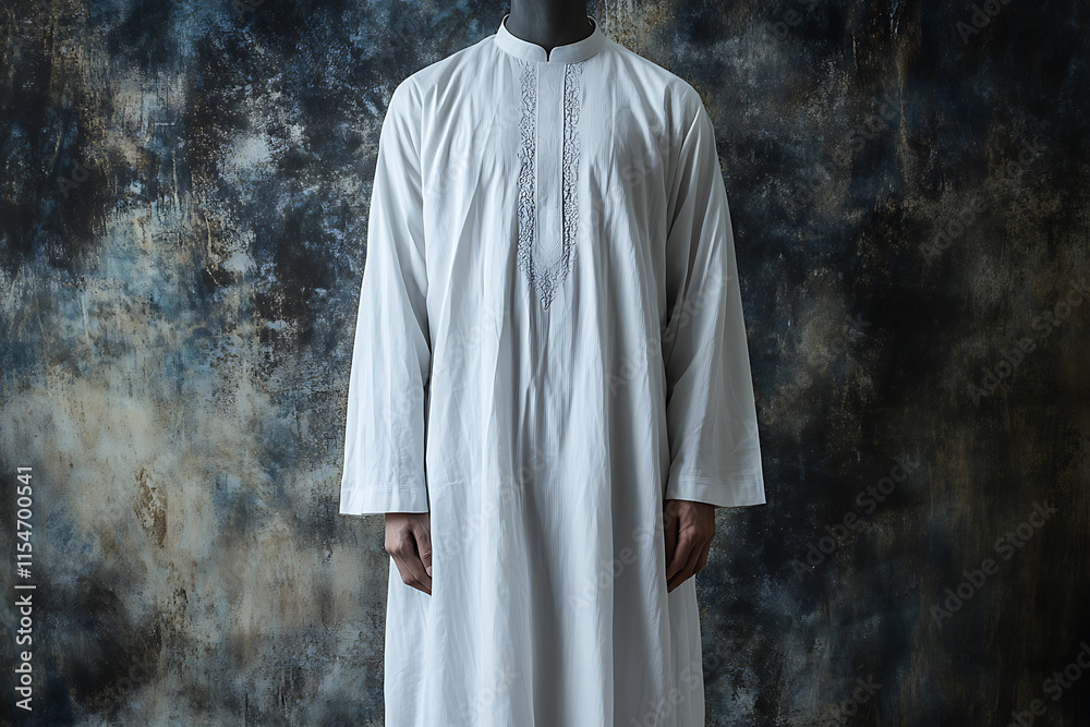 Naklejka premium White Traditional Robe - A Symbol of Culture and Faith