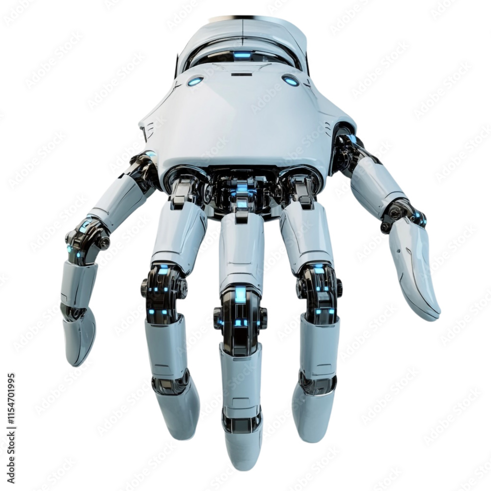 Futuristic Robotic Arm Isolated on Transparent Background Futuristic Robotic Arm Isolated on Transparent Background