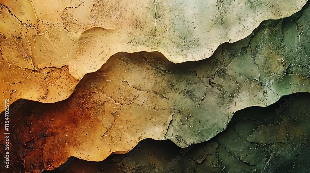 Naklejka premium Colorful abstract texture with earthy tones and cracked pattern, offering artistic inspiration.