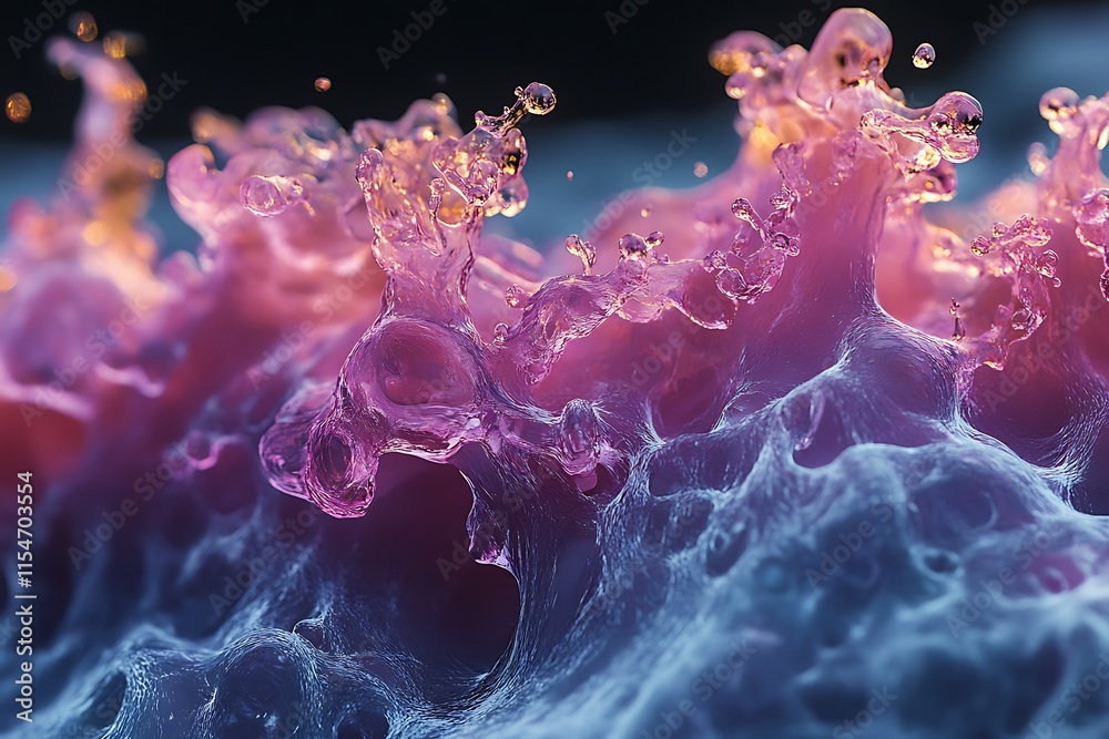 Abstract Liquid Forms in Vivid Pink and Blue Hues Abstract Liquid Forms in Vivid Pink and Blue Hues