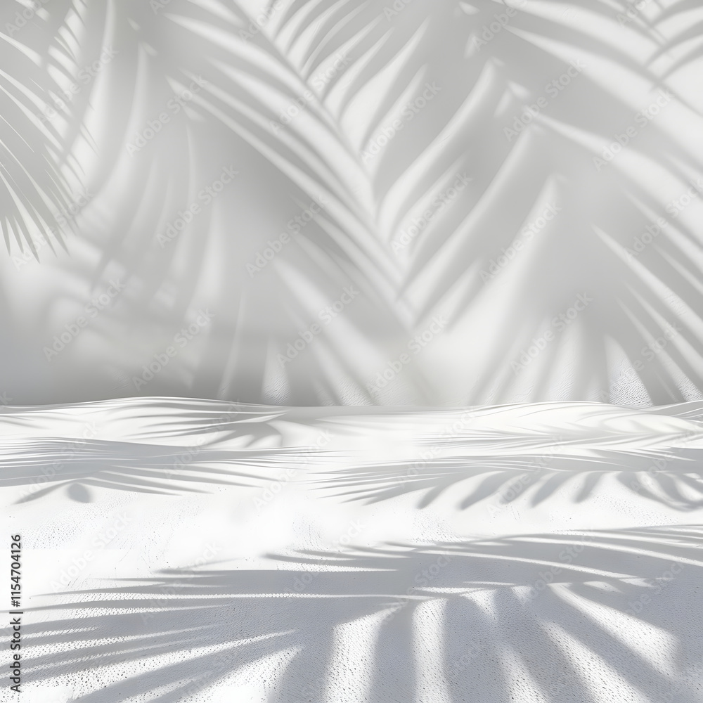 Obraz premium White Textured Surface with Palm Frond Shadows