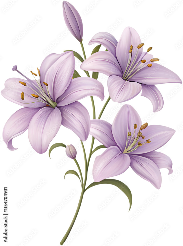 Naklejka premium Graceful Lily flower icon clipart for creative and professional design projects.