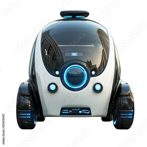 Futuristic Smart Car Isolated on Transparent Background