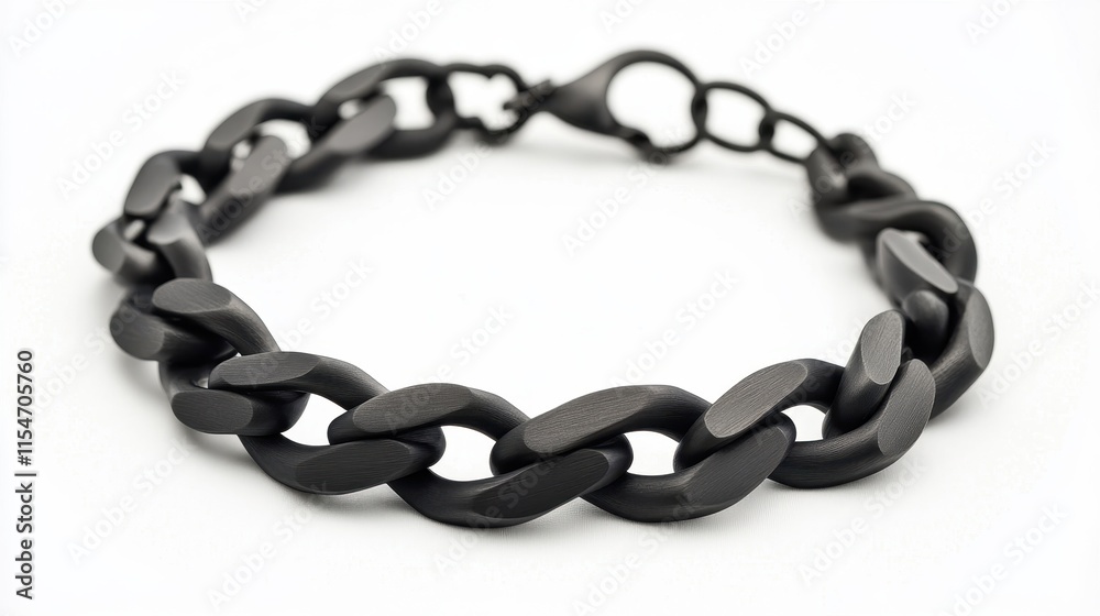 Fototapeta premium Modern Matte Black Chain Bracelet Design