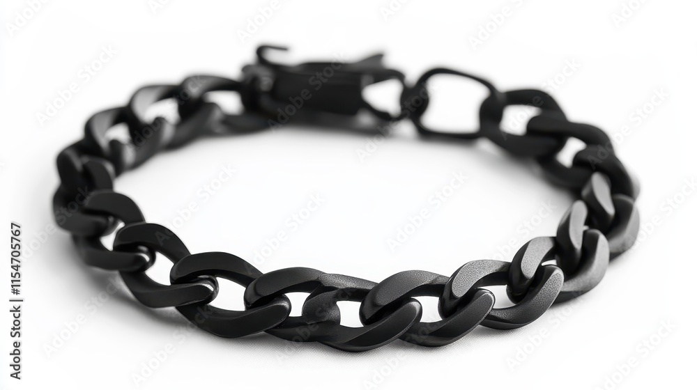 Obraz premium Modern Matte Black Chain Bracelet Design