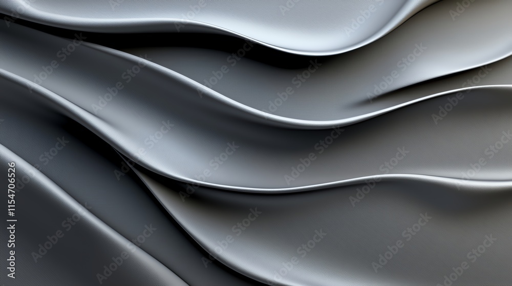 Obraz premium Smooth metallic waves create a captivating abstract pattern.