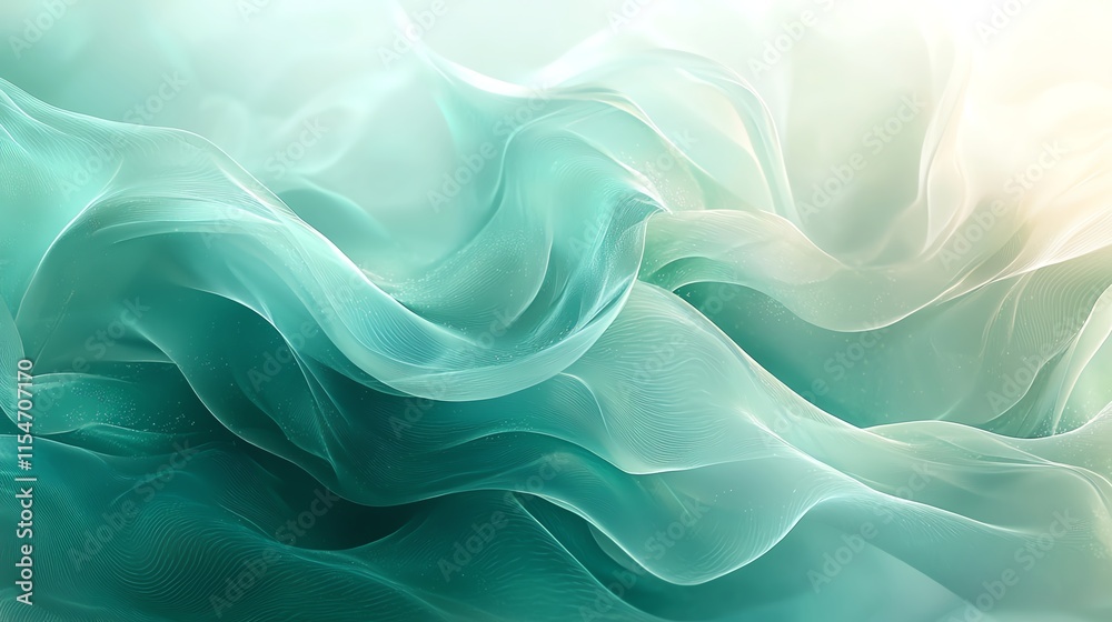 Soft teal abstract waves flowing in gentle harmony, evoking a sense of calm and tranquility. Soft teal abstract waves flowing in gentle harmony, evoking a sense of calm and tranquility.