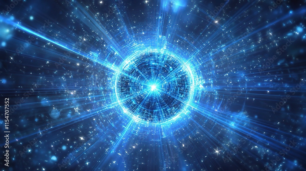 Obraz premium Abstract Futuristic Science Background with Light Effects and Glow