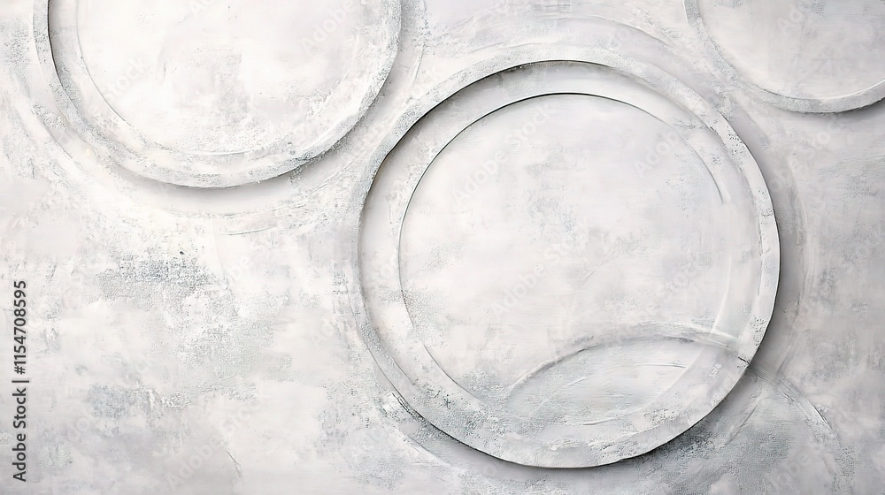 Abstract White Background with Circles and Rings in Design Abstract White Background with Circles and Rings in Design