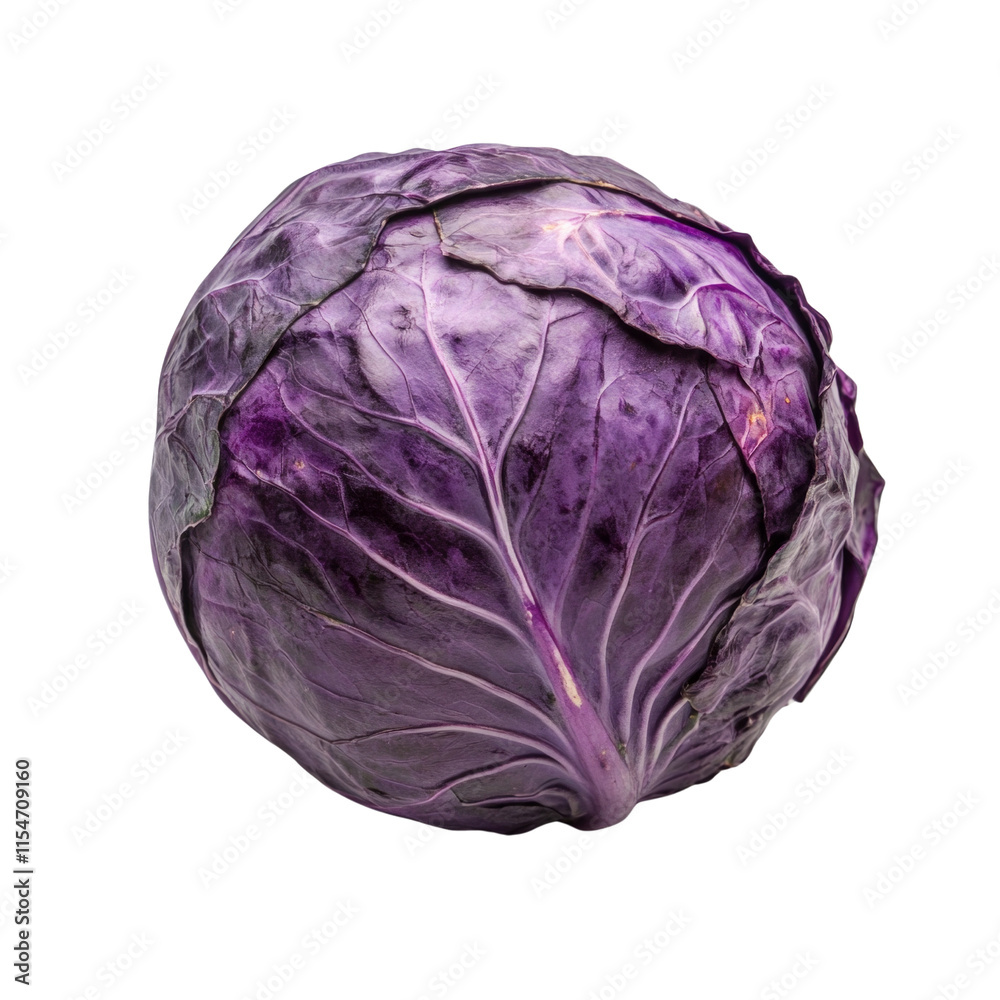 A purple cabbage is sitting on a white background A purple cabbage is sitting on a white background