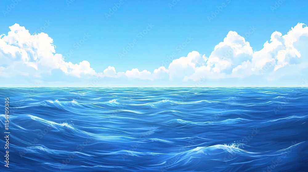 Fototapeta premium Captivating Day at the Expansive Blue Ocean Waters
