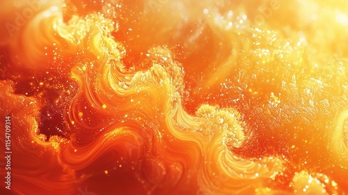 Vivid swirling orange abstract waves with glowing highlights and dynamic energy. photo