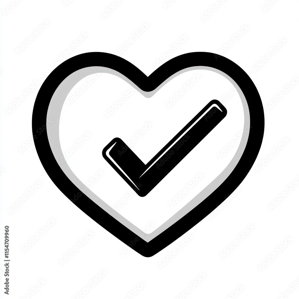 Heart icon with a check mark, signifying approval or acceptance. Heart icon with a check mark, signifying approval or acceptance.