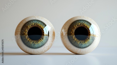 Close-up of two realistic human eyes with hazel irises.