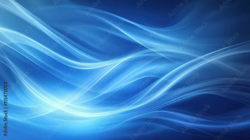 Smooth Blue Blurred Abstract Background with Gentle Waves and Light Smooth Blue Blurred Abstract Background with Gentle Waves and Light