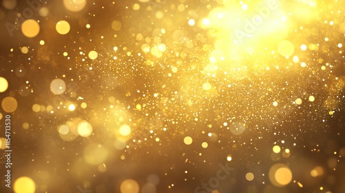 Elegant gold abstract background with bokeh effects and shimmering light, creating a luxurious and bright atmosphere. Perfect for high-end, premium design themes and sophisticated visuals. photo