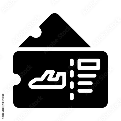 boarding pass glyph icon