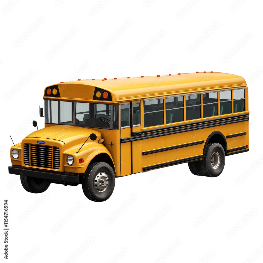 A yellow school bus with a white background A yellow school bus with a white background