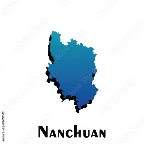 Nanchuan City of China map vector illustration, creative design template photo