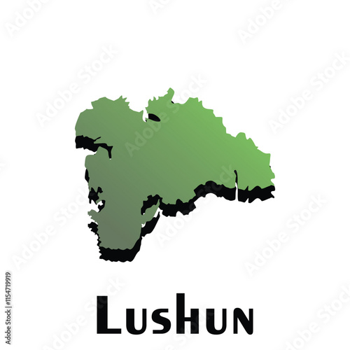 Lushun City of China map vector illustration, creative design template photo