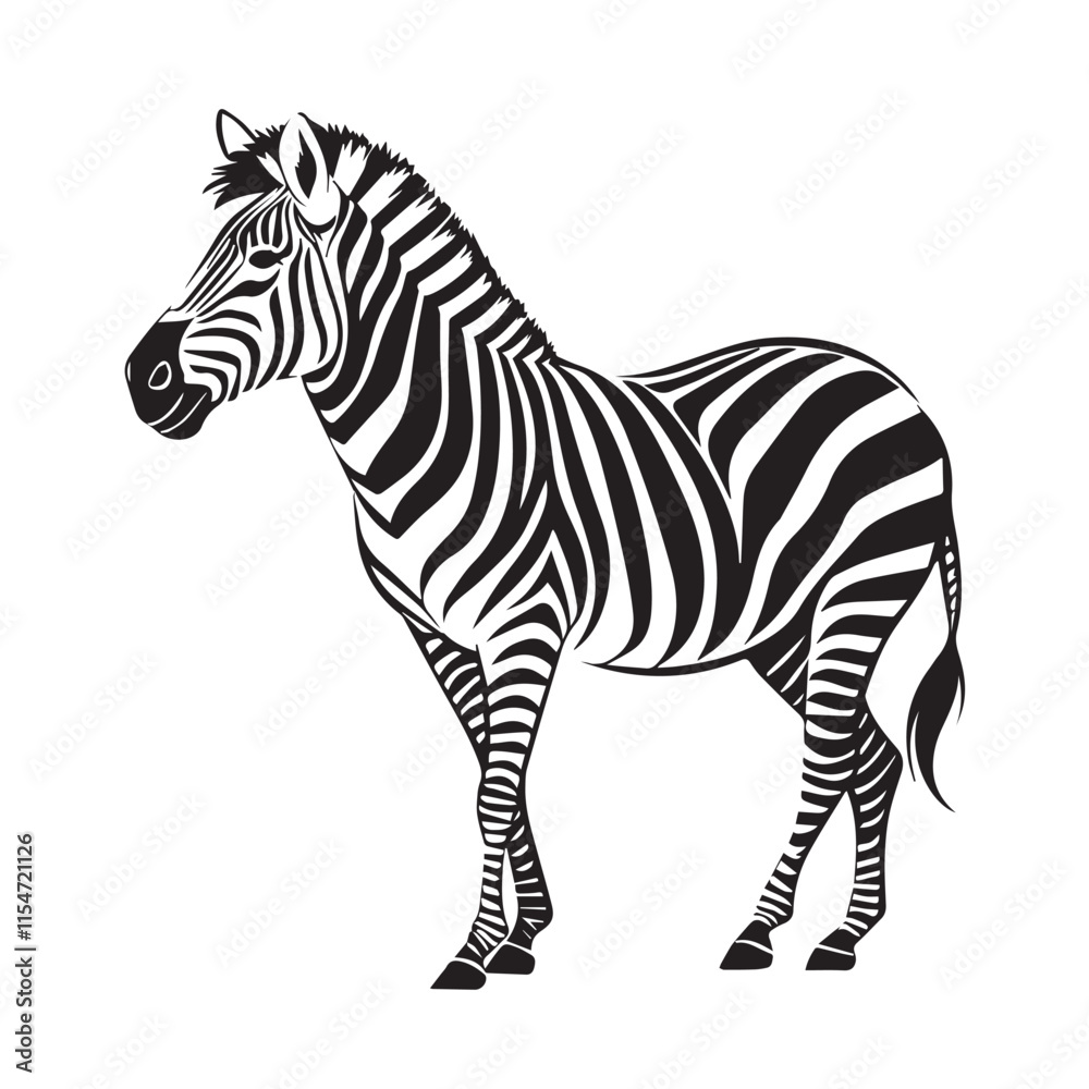 Fototapeta premium Zebra line art vector art vector