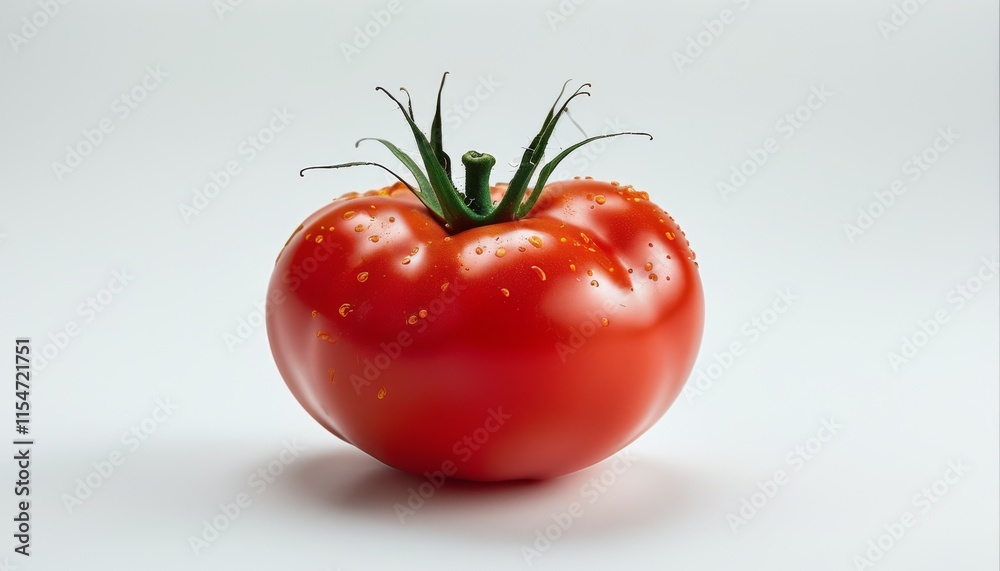 Fresh Ripe Red Tomato on White Background with Topaz Light and Upscale Look for Food Photography Fresh Ripe Red Tomato on White Background with Topaz Light and Upscale Look for Food Photography