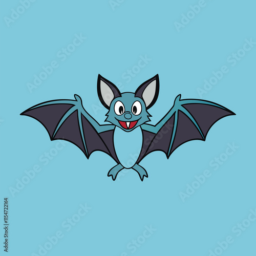 halloween vector illustration of bat in cartoon style