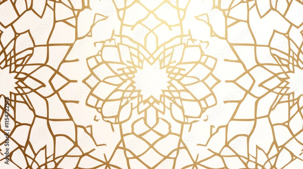 Golden geometric mandala pattern background. Golden geometric mandala pattern background.