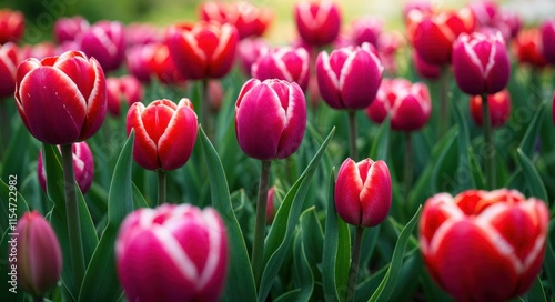 "Spring Radiance: Tulips in Full Bloom"