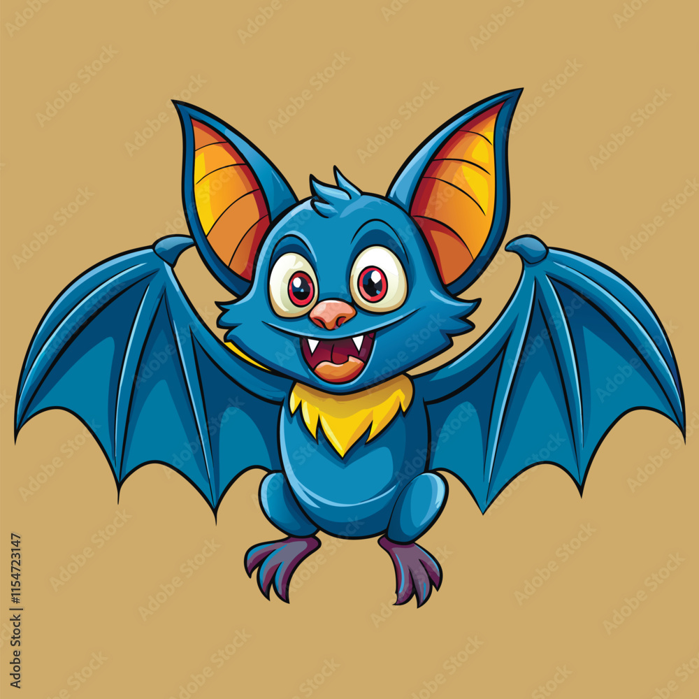 Obraz premium halloween vector illustration of bat in cartoon style