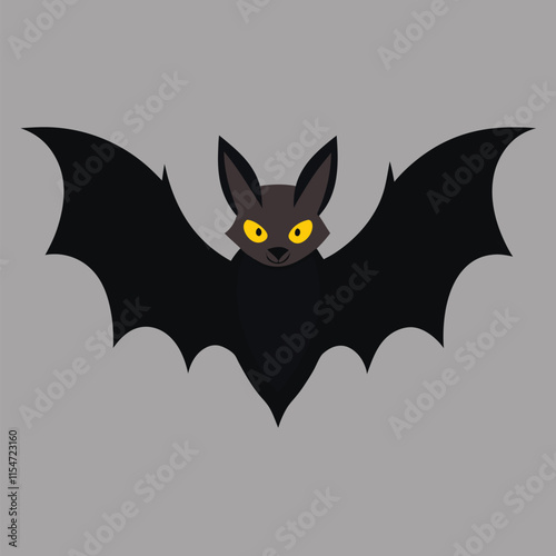 halloween vector illustration of bat in cartoon style