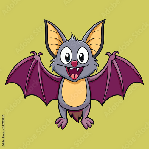 halloween vector illustration of bat in cartoon style