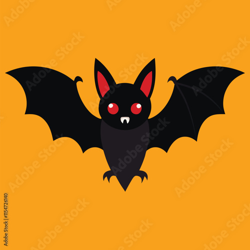 halloween vector illustration of bat in cartoon style
