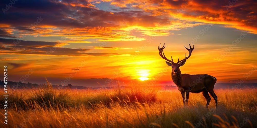 Golden hour paints a breathtaking silhouette of a Kentucky deer, a majestic night wildlife scene. Golden hour paints a breathtaking silhouette of a Kentucky deer, a majestic night wildlife scene.
