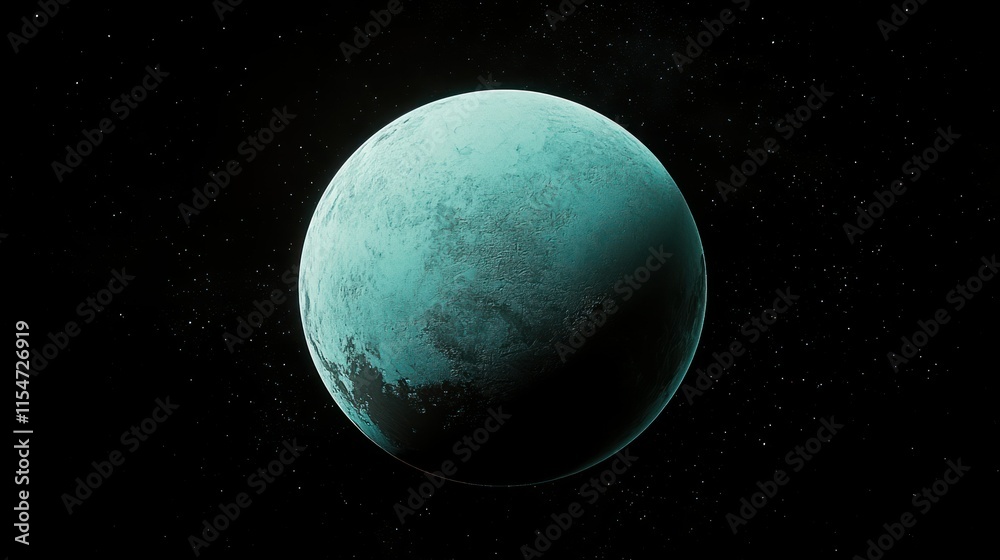 The serene planet Uranus glows in soft blue and green hues against a dark space backdrop, background wallpaper AI generated image The serene planet Uranus glows in soft blue and green hues against a dark space backdrop, background wallpaper AI generated image