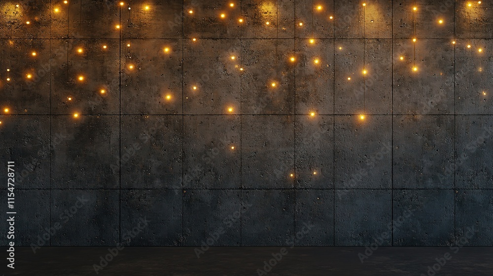 Obraz premium Illuminated Cement Wall with Neon Lights and Textured Background