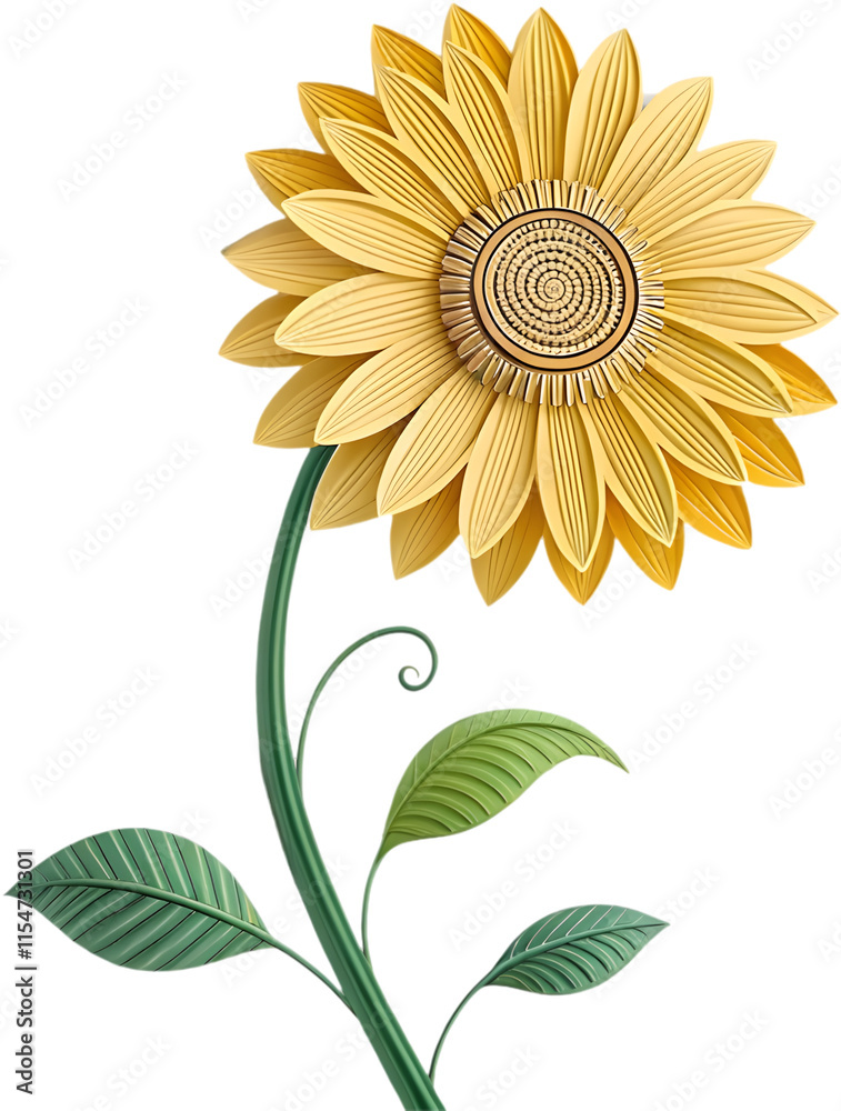 Fototapeta premium Bright Sunflower flower icon clipart for creative, decorative, and professional projects.