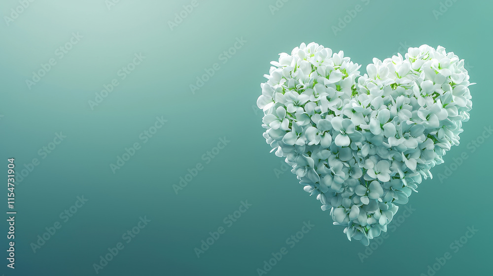 Obraz premium Valentine's heart fills with happiness concept. Heart shaped floral arrangement in soft colors and details