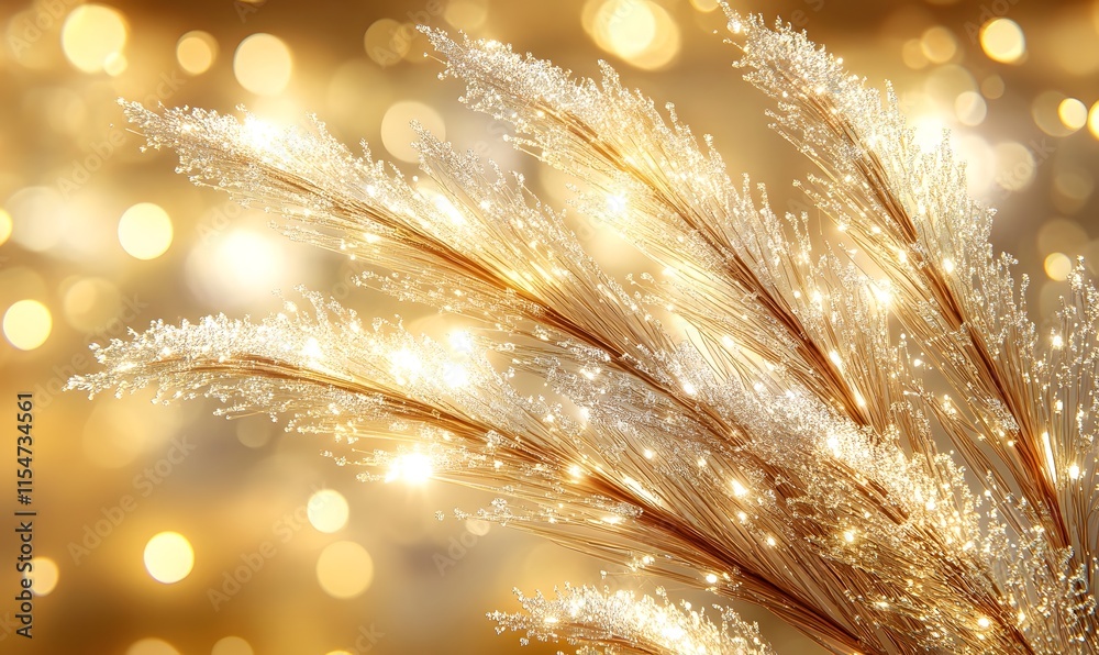 Glowing pampas grass against a bokeh background. Glowing pampas grass against a bokeh background.