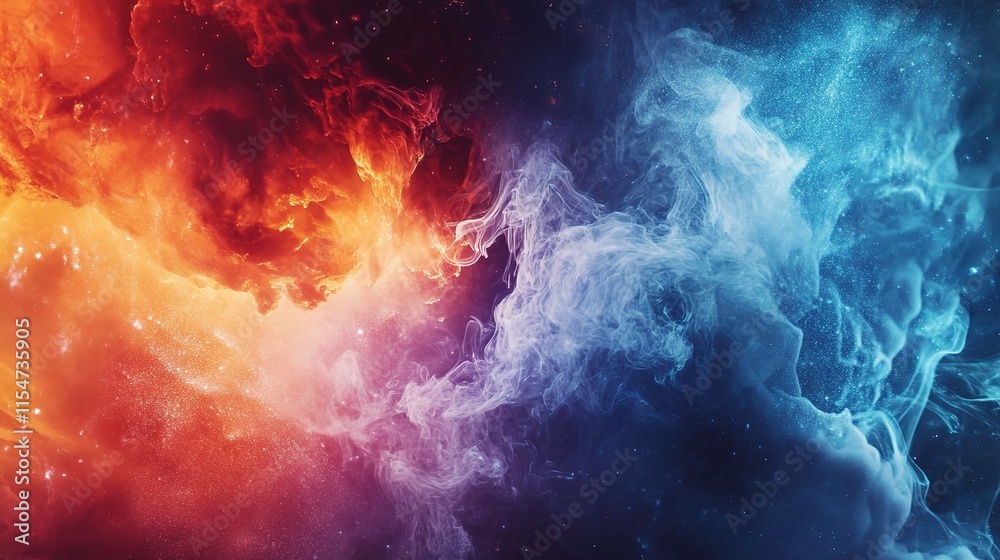 Dramatic Smoke Explosion Effect with Colorful Swirls and Patterns Dramatic Smoke Explosion Effect with Colorful Swirls and Patterns