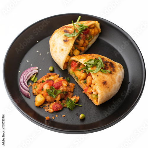 chicken with vegetables on transparent background