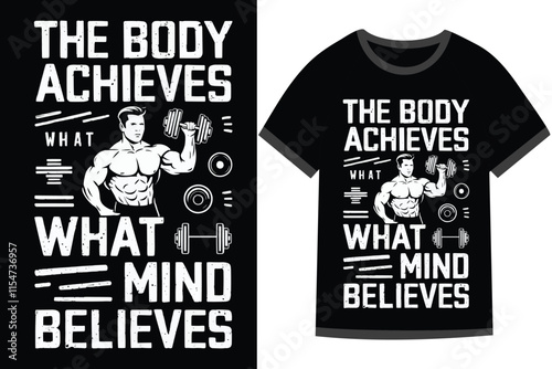 Vector illustration for gym or fitness t shirt design, gym t shirt design