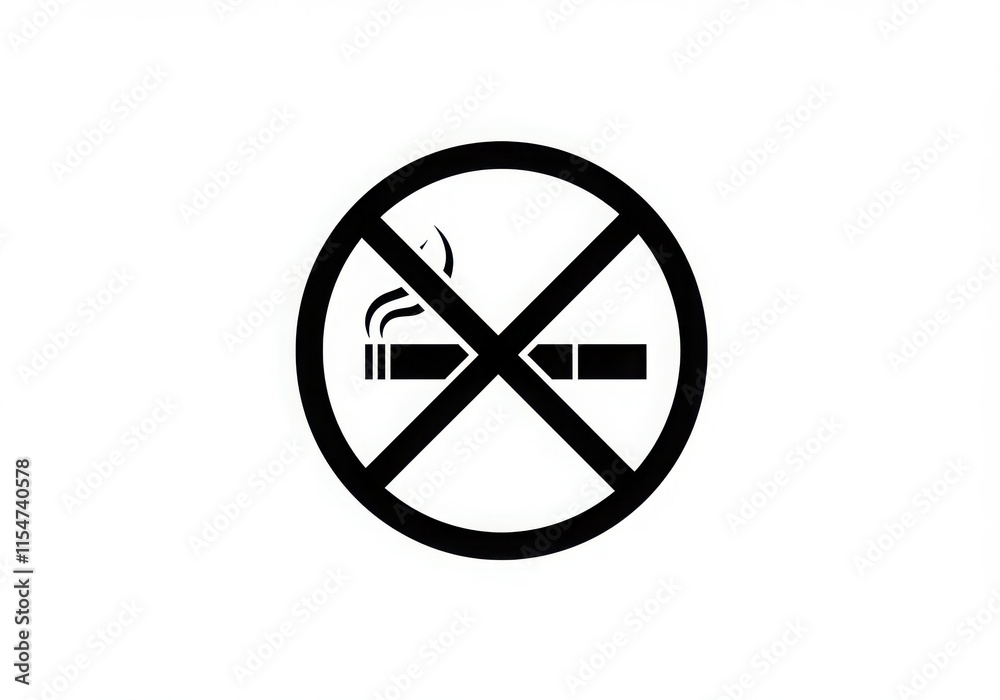 black and white icon, no smoking symbol, circular design, prohibition sign, cigarette black and white icon, no smoking symbol, circular design, prohibition sign, cigarette