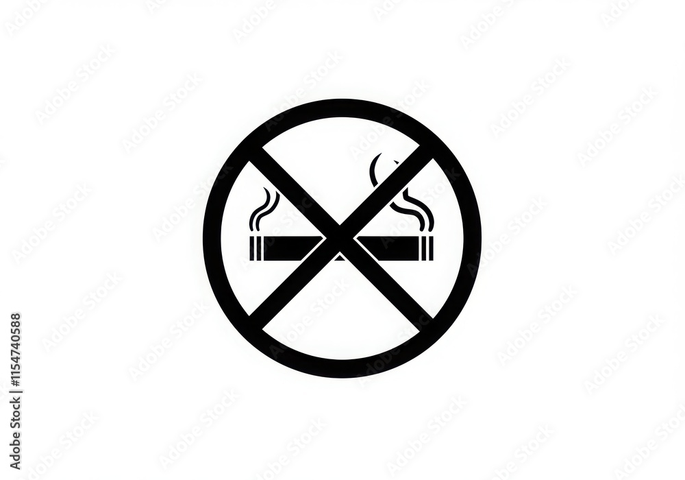 black and white icon, no smoking symbol, circular design, prohibition sign, cigarette black and white icon, no smoking symbol, circular design, prohibition sign, cigarette