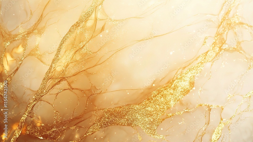 Naklejka premium Intricate Gold Leaf Texture with Delicate Veining on Subtle Background