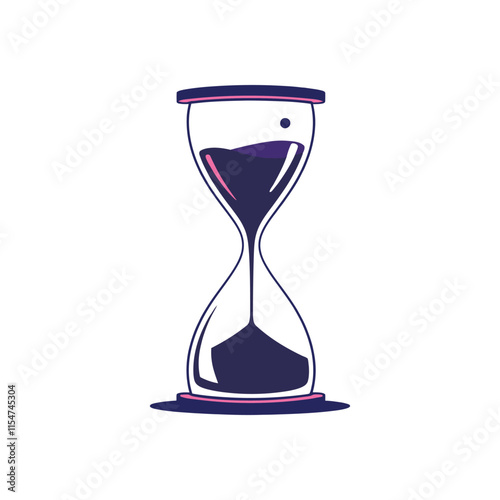 Simple Hourglass Illustration Representing Time and Deadline Themes