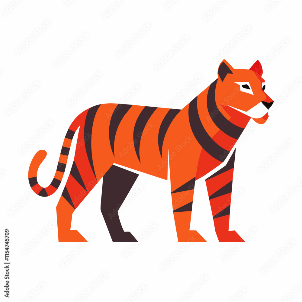 Fototapeta premium tiger cartoon isolated on white